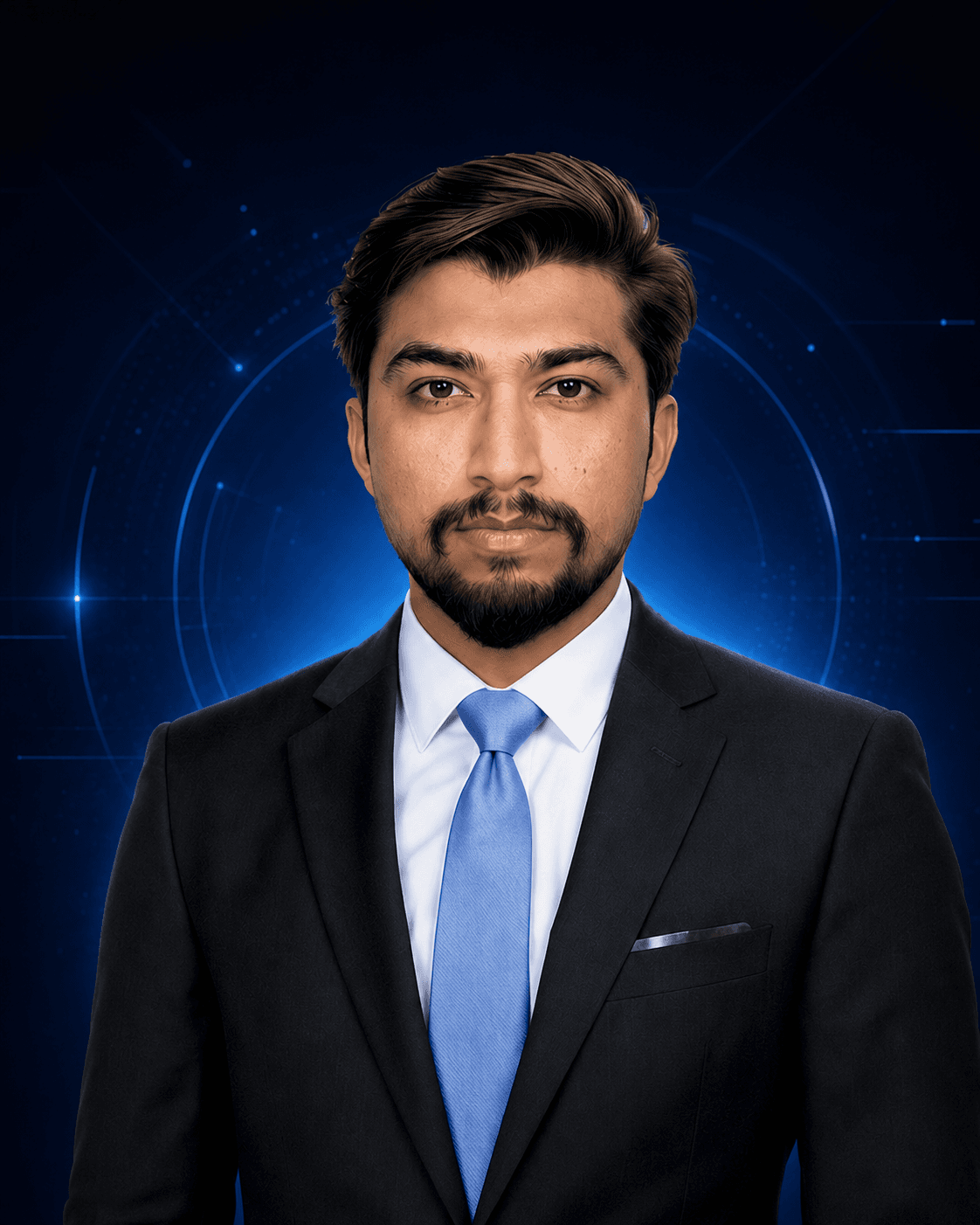 Professional portrait of Huzaifa Sajjad